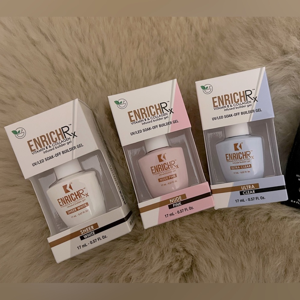 Kupa EnrichRx Infused Builder Gel Trio Pack 0.57 oz White + Clear + Nude Pink